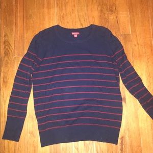 Navy and red strip sweater